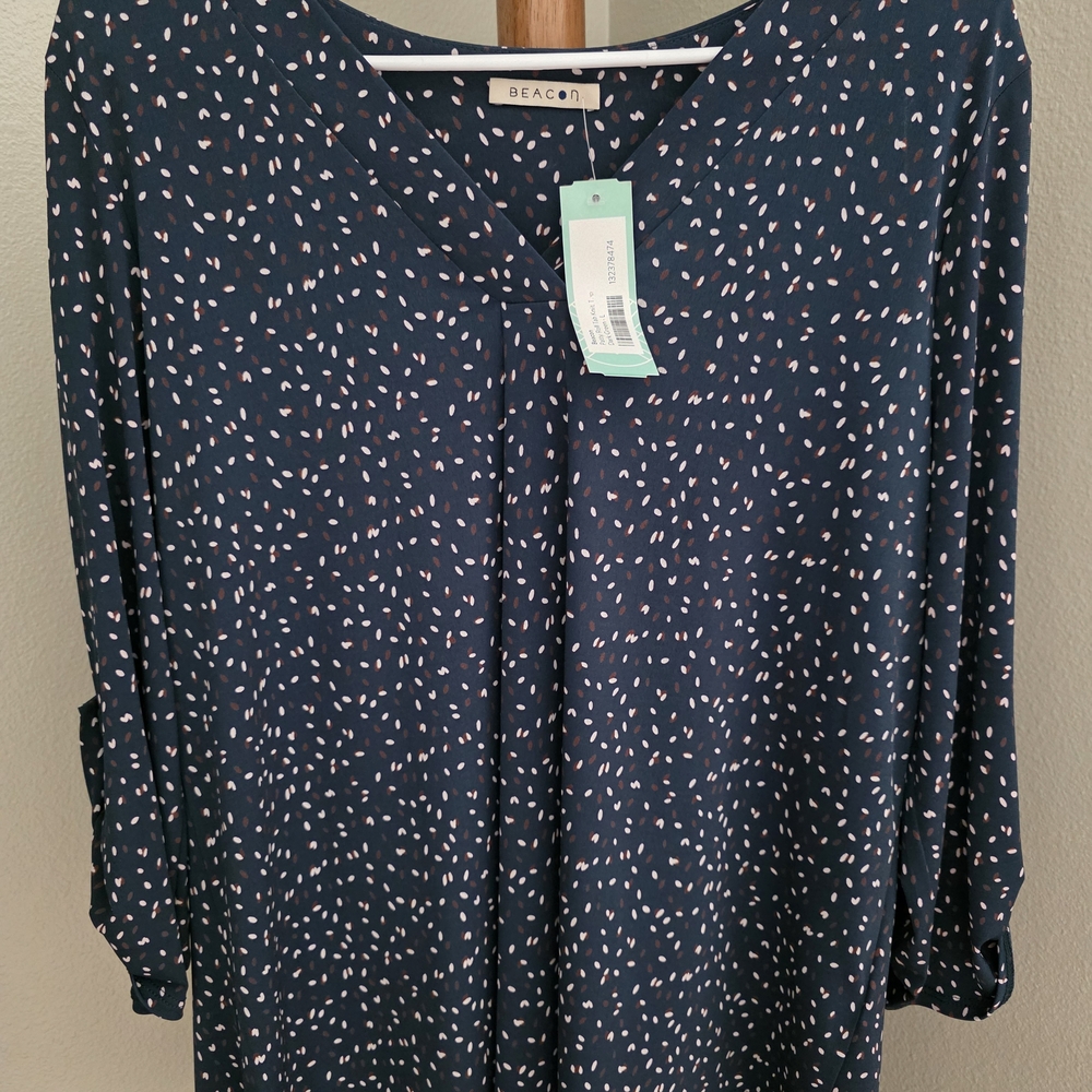 Beacon Navy Polka Dot Women's Top